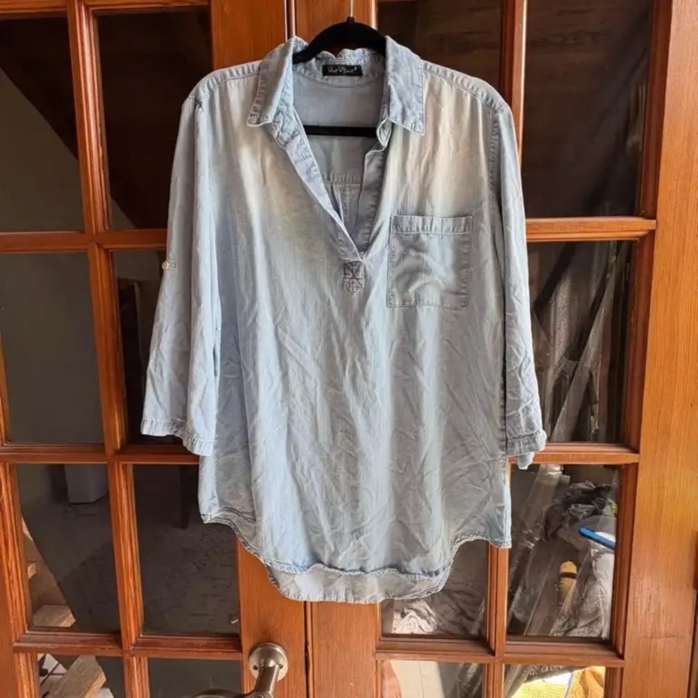 Velvet Heart Denim Pullover